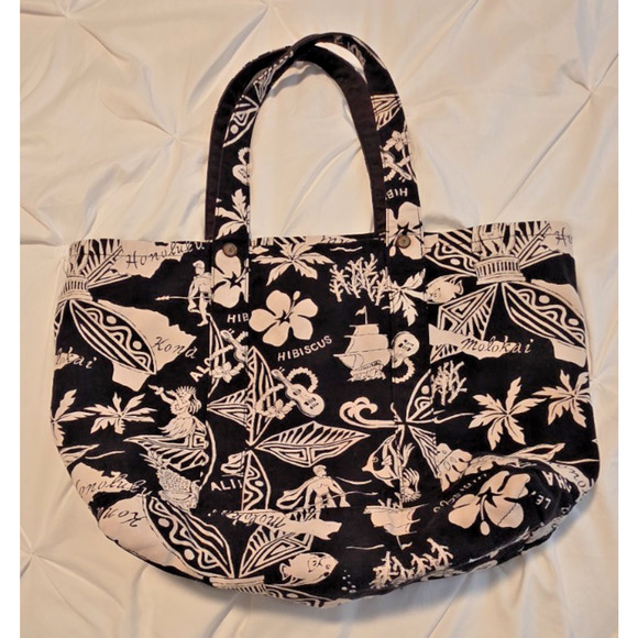 Polo Ralph Lauren Tote Bag Canvas Hawaiian Limited Ed Reversible VHTF Floral - Picture 14 of 16